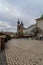 KRAKOW, POLAND - DEC. 29, 2016: central square, shopping arcade, town hall, overcast weather