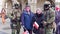 KRAKOW, POLAND - JANUARY, 14, 2017 Armed special force soldiers posing with civilians holding Polish and American flags