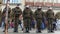 KRAKOW, POLAND - JANUARY, 14, 2017 Polish male and female cadets at WOSP military parade. 4K clip