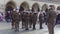 KRAKOW, POLAND - JANUARY, 14, 2017 Polish male and female cadets at WOSP military parade. 4K steadicam shot