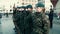 KRAKOW, POLAND - JANUARY, 14, 2017 Polish male and female cadets at WOSP military parade. 4K video