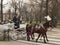 KRAKOW, POLAND - March 29, 2015: Horse carriage on the streets o