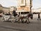 KRAKOW, POLAND - March 29, 2015: Horse carriage on the streets o