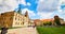 KRAKOW, POLAND - May 10, 2019: View on the inner courtyard of Wawel castle with chapels and Basilica of saint Stanislaus and