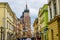 Krakow, Poland - May 21, 2019: Beautiful ensemble of Main Market Square with its medieval landmarks