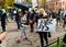 Krakow, Poland - October 25, 2020: Polish people gathered together wearing mask during pandemic in order to protest against a