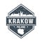 Krakow Poland Travel Stamp Icon Skyline City Design Tourism Badge Rubber.