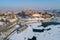 Krakow, Poland, in winter. Wawel Castle, Cathedral and partly fr