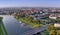 Krakow Skyline. Aerial Panorama.