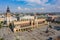 Kraków Cloth Hall - drone aerial view - Main Market Square, Poland