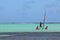 Kralendijk, Bonaire: 12/16/2017: Wind surfing on Sorobon Beach on the island of Bonaire