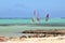 Kralendijk, Bonaire: 12/16/2017: Wind surfing on Sorobon Beach on the island of Bonaire