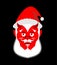 Krampus Satan Santa. Claus red demon with horns. Christmas monster for bad children and bullies. folklore evil. Devil with beard