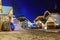 Kranjska Gora Christmas Decorated Square, Alpine village by night