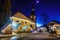 Kranjska Gora Christmas Decorated Square, Alpine village by night