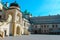 Krasiczyn, Poland - 11 October 2013: A view of the courtyard of Krasicki Castle in Krasiczyn, near Przemysl. The castle was built