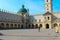 Krasiczyn, Poland - 11 October 2013: A view of the courtyard of Krasicki Castle in Krasiczyn, near Przemysl. The castle was built