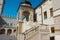 Krasiczyn, Poland - 11 October 2013: A view of the courtyard of Krasicki Castle in Krasiczyn, near Przemysl. The castle was built