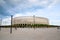 Krasnodar Stadium in the city of Krasnodar. The architecture of the modern stadium, the view from the front entrance.