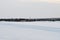 Krasnoyarsk airport in December, winter snowy view.  Airplane in the snow