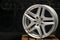 Krasnoyarsk, Russia, February 10, 2020: Mercedes Benz logo aluminum cast wheel, close-up, original silver wheel new in