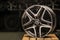 Krasnoyarsk, Russia, February 20, 2020: alloy wheels black original Mercedes Benz new, with a three-beam star. the