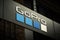 Krasnoyarsk, Russia, July 20, 2020: Gopro logo on a commercial sign, Billboard dark background