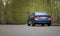 KRASNOYARSK, RUSSIA - May 14, 2021: Blue car. Sedan Honda Civic 4D FD1 2007. Beautifull wheels