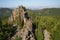 Krasnoyarsk Stolby National Park, Siberia, Russia. Chinese Wall rock, point of scenic interest, recreation site