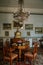 Krasny Dvur Chateau, North Bohemia, Czech Republic, 19 June 2021: Castle interior, Biedermeier furniture, living room wooden