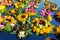 Krathong ,hand crafted floating basket by banana leaf,decorated with flowers and incense sticks, candle,