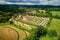 Kratochvile chateau, Czech republic. Aerial view of a picturesque renaissance manorial residence.