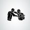 Krav maga silhouettes. Two abstract fighters pictogram