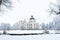 Kravare castle in the snowy winter
