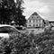 Kravare, Czech republic - August 12, 2017: road 15 leading around square at summer holidays in tourist area Macha`s land