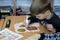 Kremenchug, Poltava region, Ukraine, April 24, 2019, a lesson of creativity in elementary school