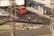 Kremenchug, Poltava region, Ukraine, April 9, 2019, laying asphalt near the ATB market, people are laying new asphalt