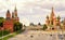 Kremlin and Cathedral of St. Basil at the Red Square in Moscow