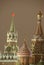 Kremlin chimes on red square in the center of Moscow, February