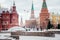 Kremlin, Moscow, towers, historical Museum, birds, sky,