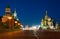 Kremlin, Red Square and Saint Basil church at night