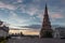 Kremlin square at sunset in Kazan