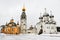 Kremlin square in Vologda, Russia with old church and Saint Sophia Cathedral
