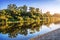 Kremlin temples and reflection in the river in Vologda i