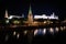 Kremlin Tower in night light. reflection in the river