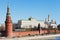 Kremlin wall, towers, palace, cathedrals in Moscow