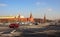 Kremlin walls and view Borovitskaya tower.