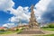 Kremnica - The Safarikovo square and detail of the baroque Holy Trinity column