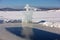 Kreschensky cross and Jordan Tagil pond. Nizhny Tagil. Sverdlovsk region. Russia.