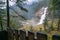 Krimml Waterfalls, Krimmler Wasserfalle,in High Tauern National Park, Austria. Krimmler Ache river falls. Beautiful